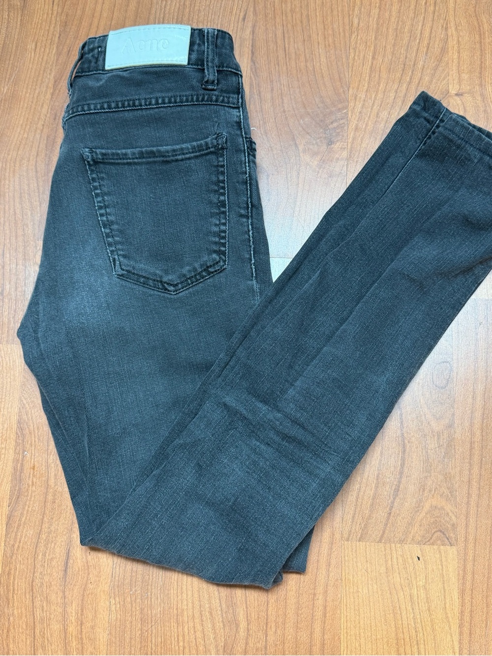 Acne Black Skinny Jeans with Back Pocket Detail